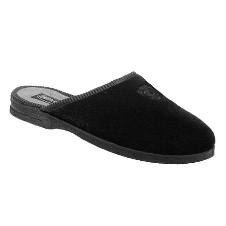 MEN'S DEERIDGE BLACK VELOUR OPEN BACK SLIPPER