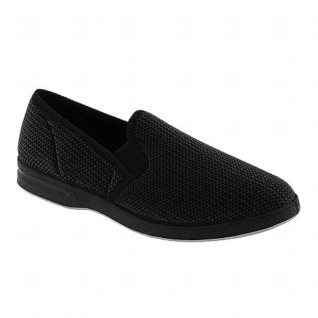 MEN'S REGAL BLACK VELOUR CLOSED BACK SLIPPER