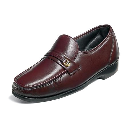 MEN'S RIVA BURGUNDY LEATHER MOC TOE SLIP-ON