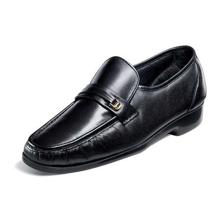 MEN'S RIVA BLACK LEATHER MOC TOE SLIP-ON