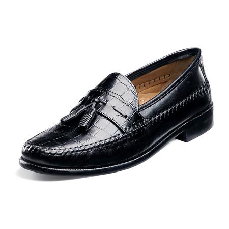 MEN'S PISA BLACK MOC TOE TASSEL SLIP-ON
