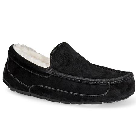 MEN'S ASCOT BLACK SUEDE SLIPPER (WIDE)
