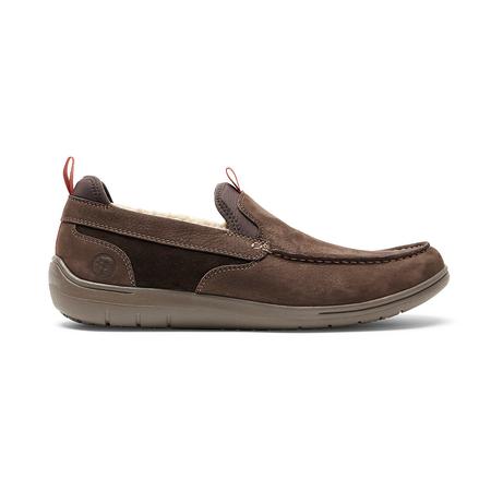 MEN'S FITSMART DK BROWN NUBUCK SLIPPER