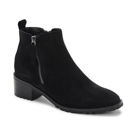 WOMEN'S SAMARA BLACK SUEDE ZIP BOOTIE